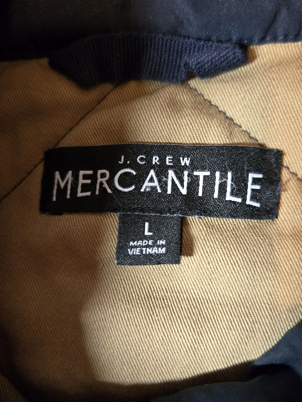 J.Crew Mercantile Men's Walker Quilted Vest Navy Size Large Has Fading In Pits - Picture 2 of 9